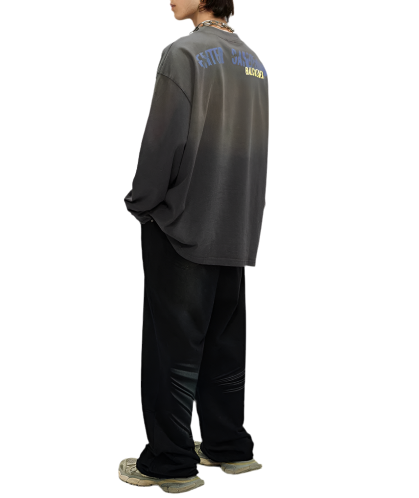 TLS115 Oversized Long sleeve tee/ Electric Eclipse