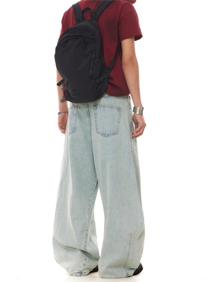 TJ10106 Baggy Icy Blue Washed Jeans