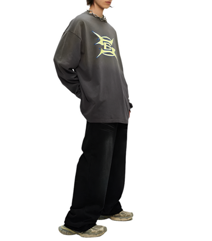 TLS115 Oversized Long sleeve tee/ Electric Eclipse