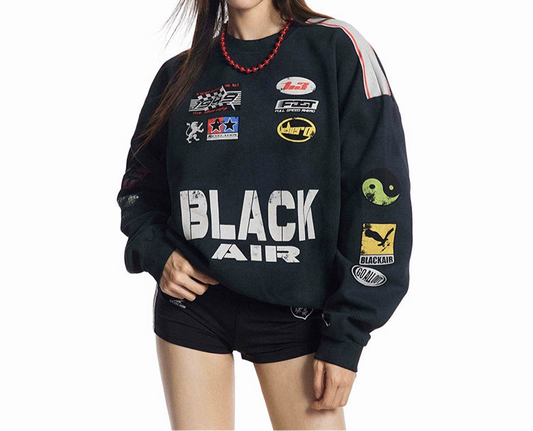 HS10030 Oversized sweater/ Faded Racing Theme