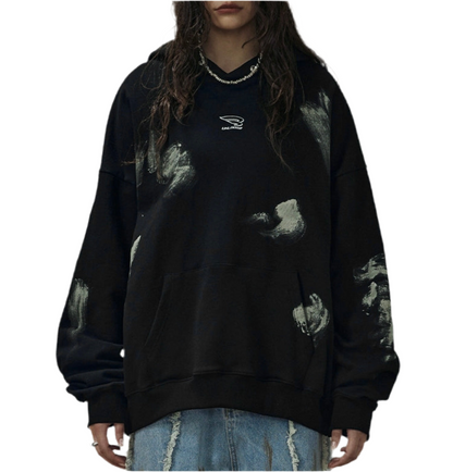 HS10012 Oversized hoodie/ Obsidian Streak