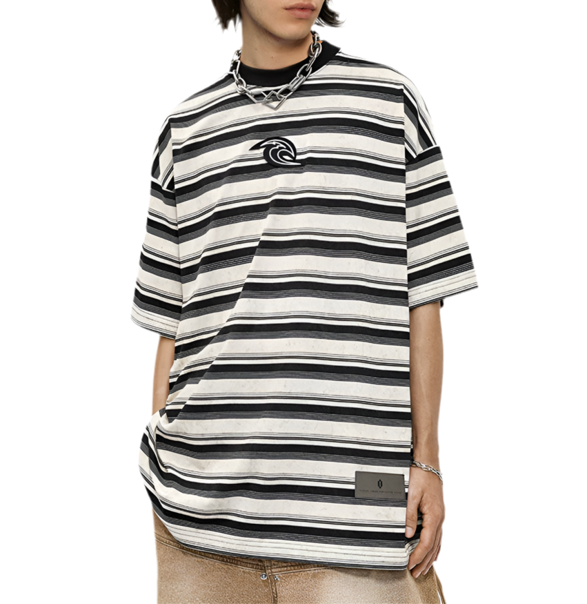 TLS105 Oversize tee/ Vintage Stripes