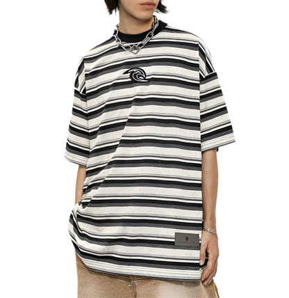 TLS105 Oversize tee/ Vintage Stripes