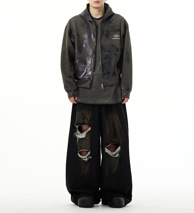 HS10015 Oversized hoodie/ Metallic Fade