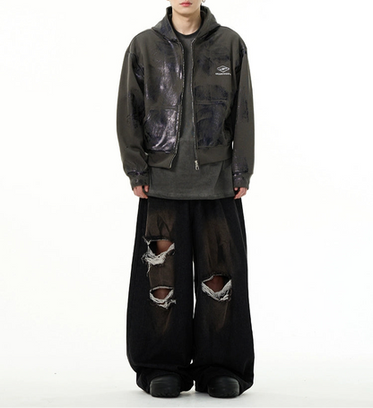 HS10015 Oversized hoodie/ Metallic Fade