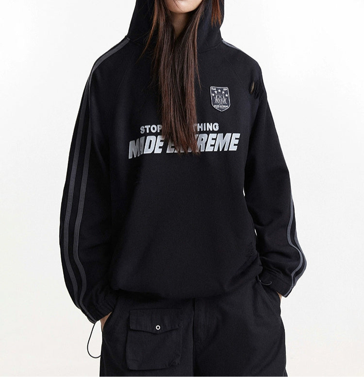 HS10032 Oversized hoodie/ Stripes Jersey Stars