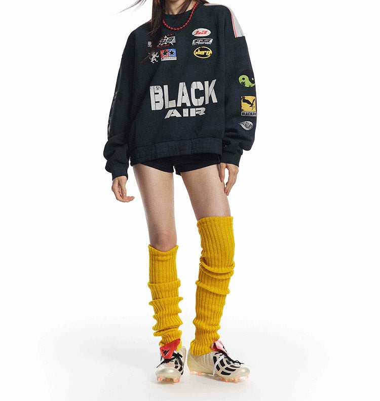 HS10030 Oversized sweater/ Faded Racing Theme