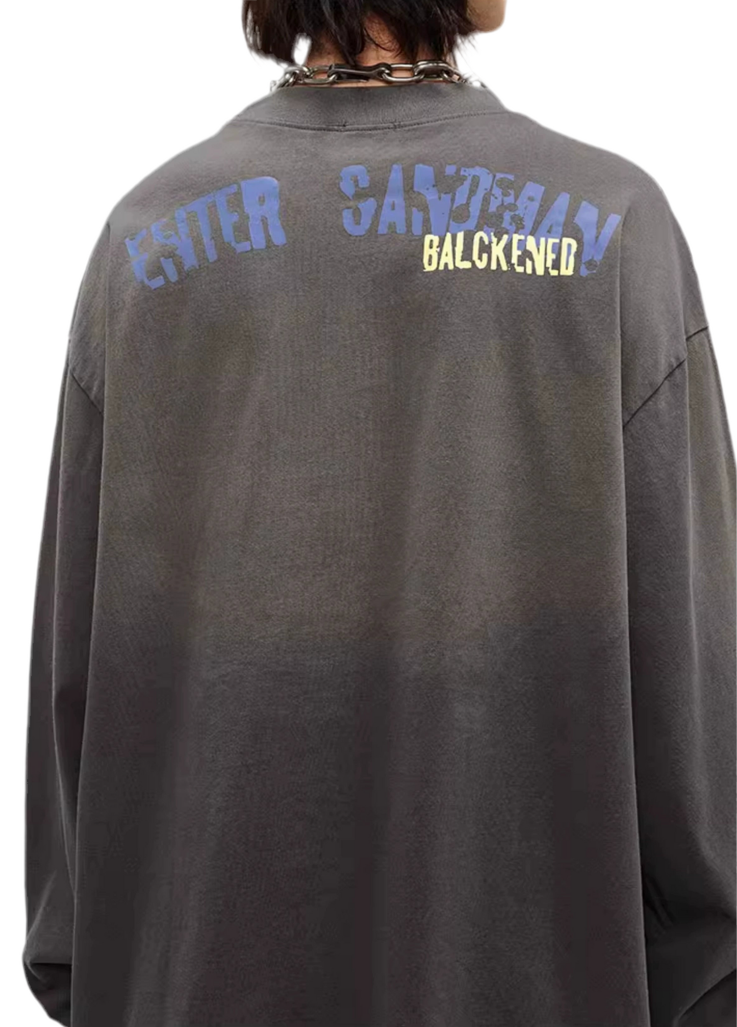 TLS115 Oversized Long sleeve tee/ Electric Eclipse