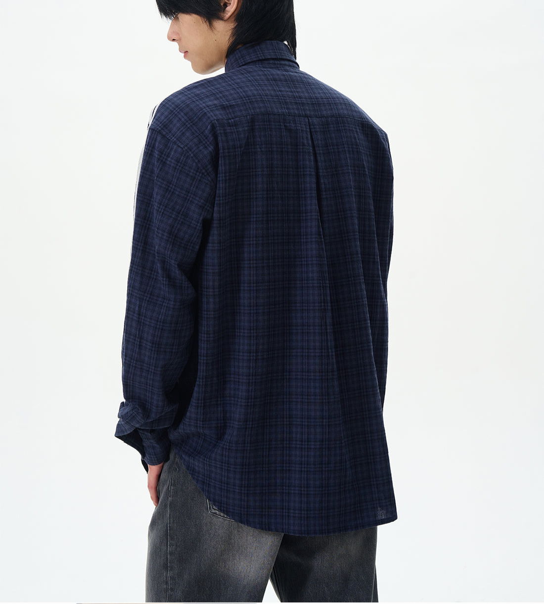 JS10078 Oversized Plaid Stripes Shirts