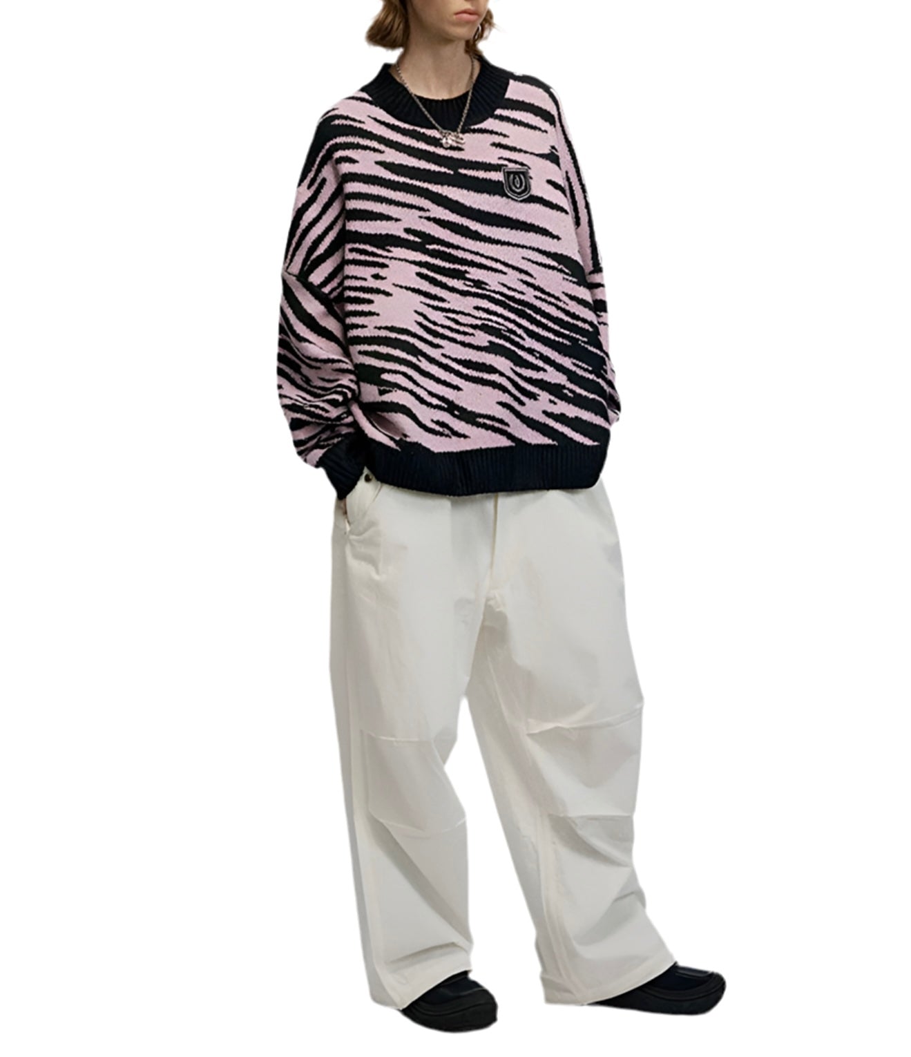 HS10009 Oversized Knitted Sweater/ Savanna Wave