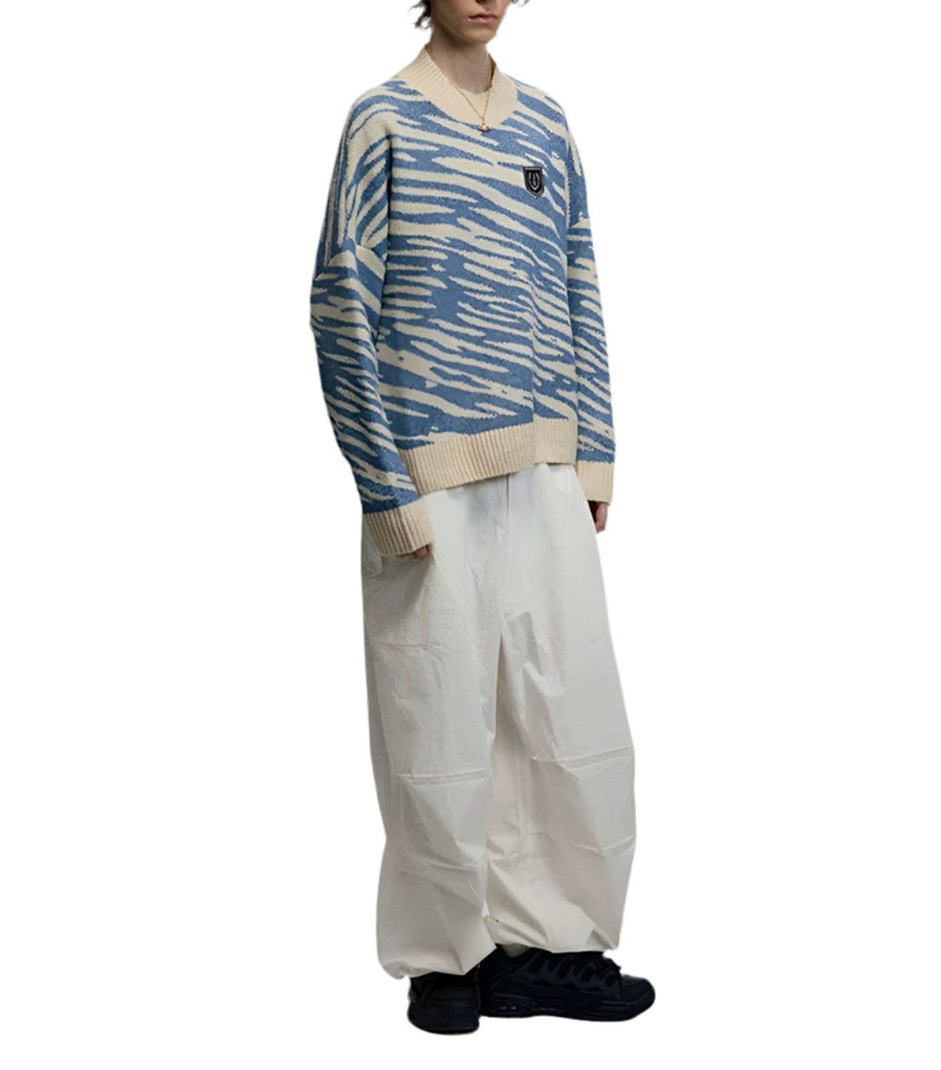 HS10009 Oversized Knitted Sweater/ Savanna Wave