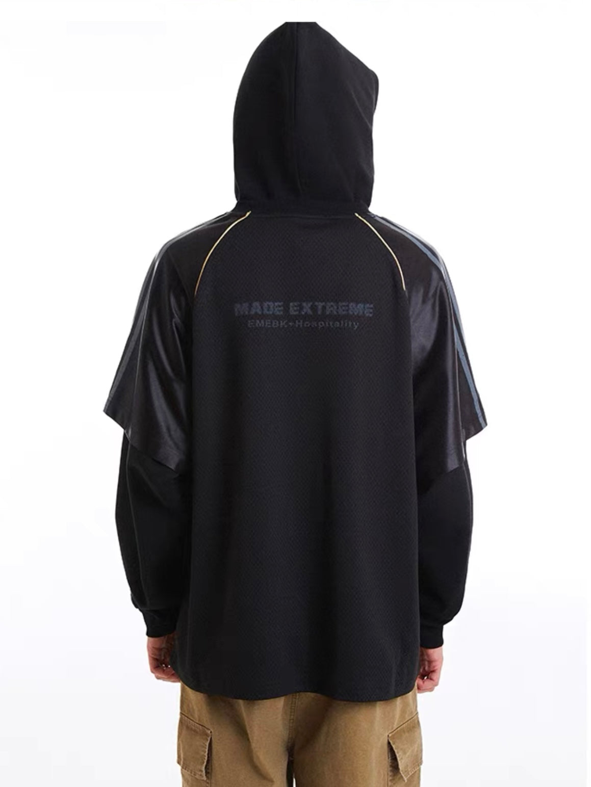 HS10031 Oversized hoodie/ Jersey Hybrid