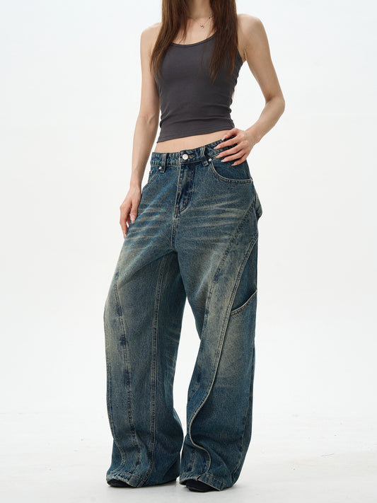 TJ10134 Baggy Deconstructed Jeans