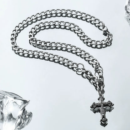 VOYAGE cross sweater pendant hiphop necklace men's trendy men's boys' hip-hop women's high-end sweater chain