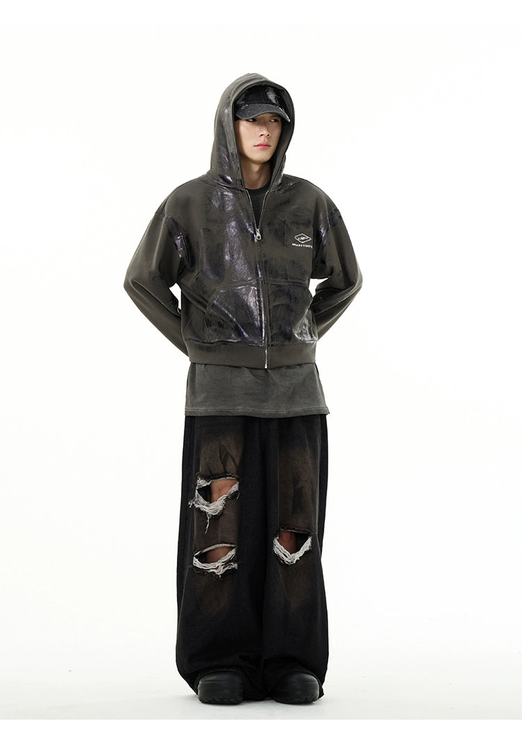 HS10015 Oversized hoodie/ Metallic Fade