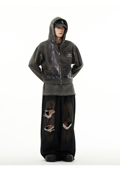 HS10015 Oversized hoodie/ Metallic Fade