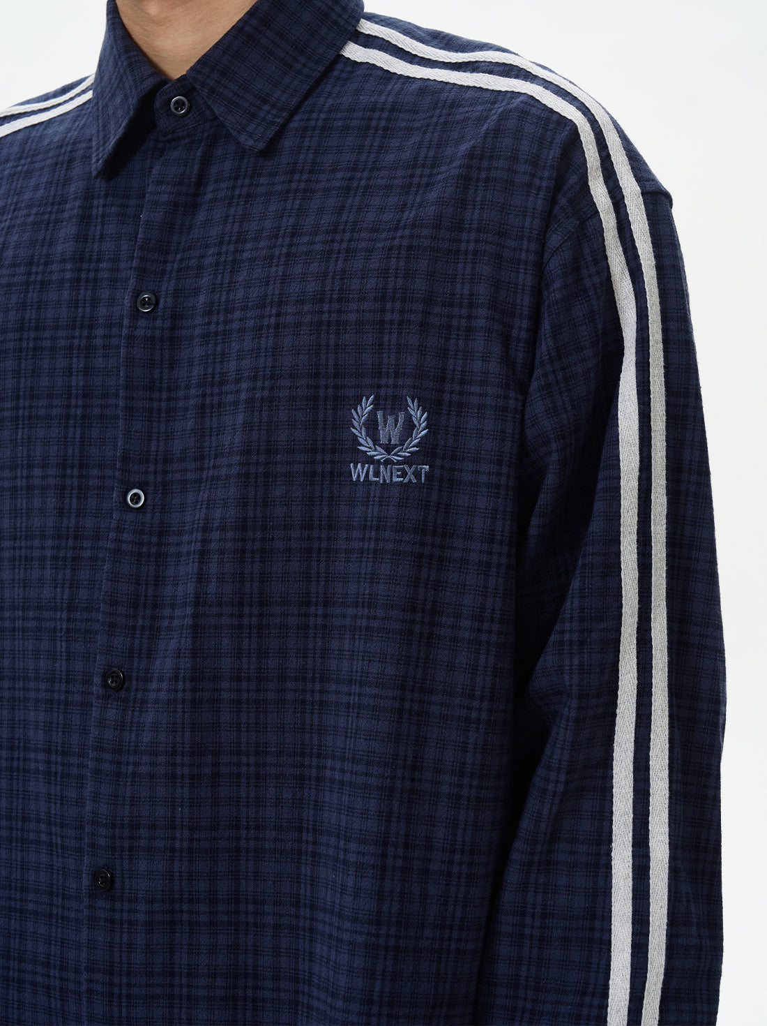 JS10078 Oversized Plaid Stripes Shirts
