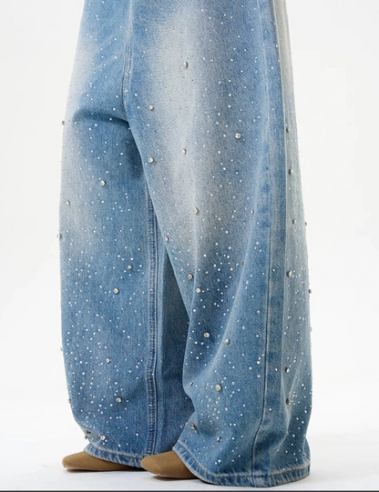 TJ10119 Diamond Wide-Leg Jeans