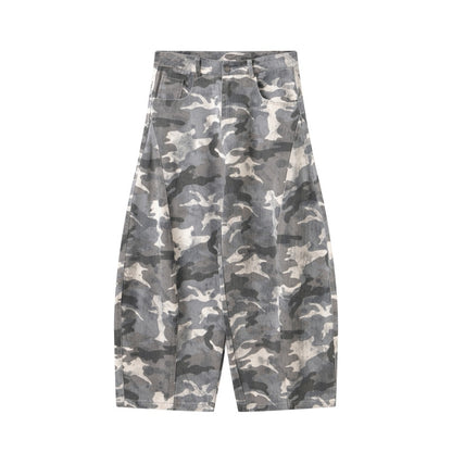 TJ10088 Baggy Dirty Camo Barrel Trousers