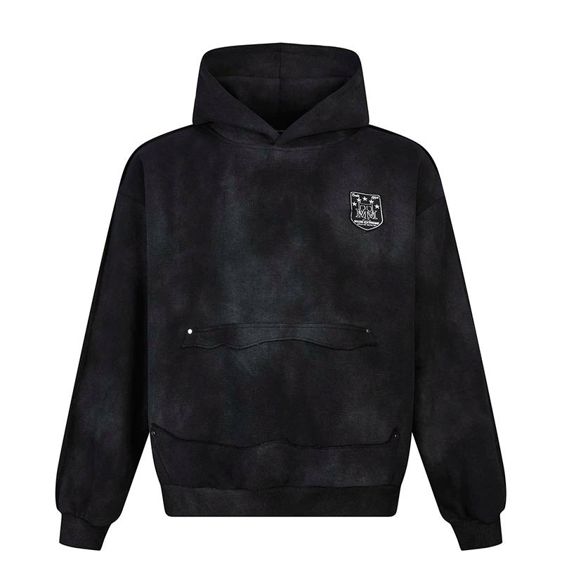 HS10029 Oversized hoodie/ Dirty Embroidered Badge