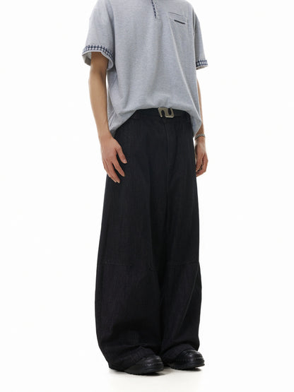 TJ10147 Baggy American Retro Pleated Jeans