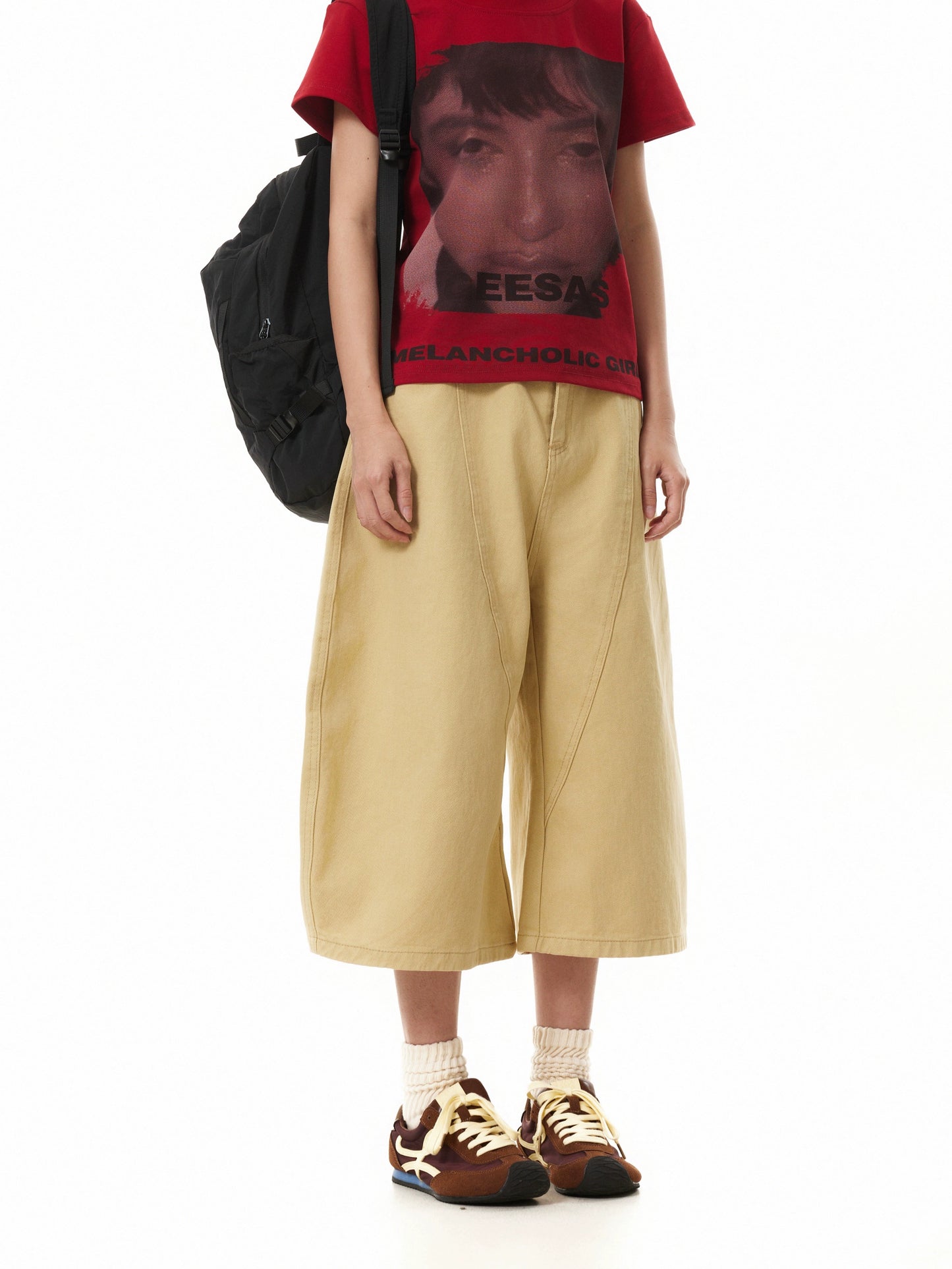 TJ10123 Deconstructed Scimitar Cropped Shorts