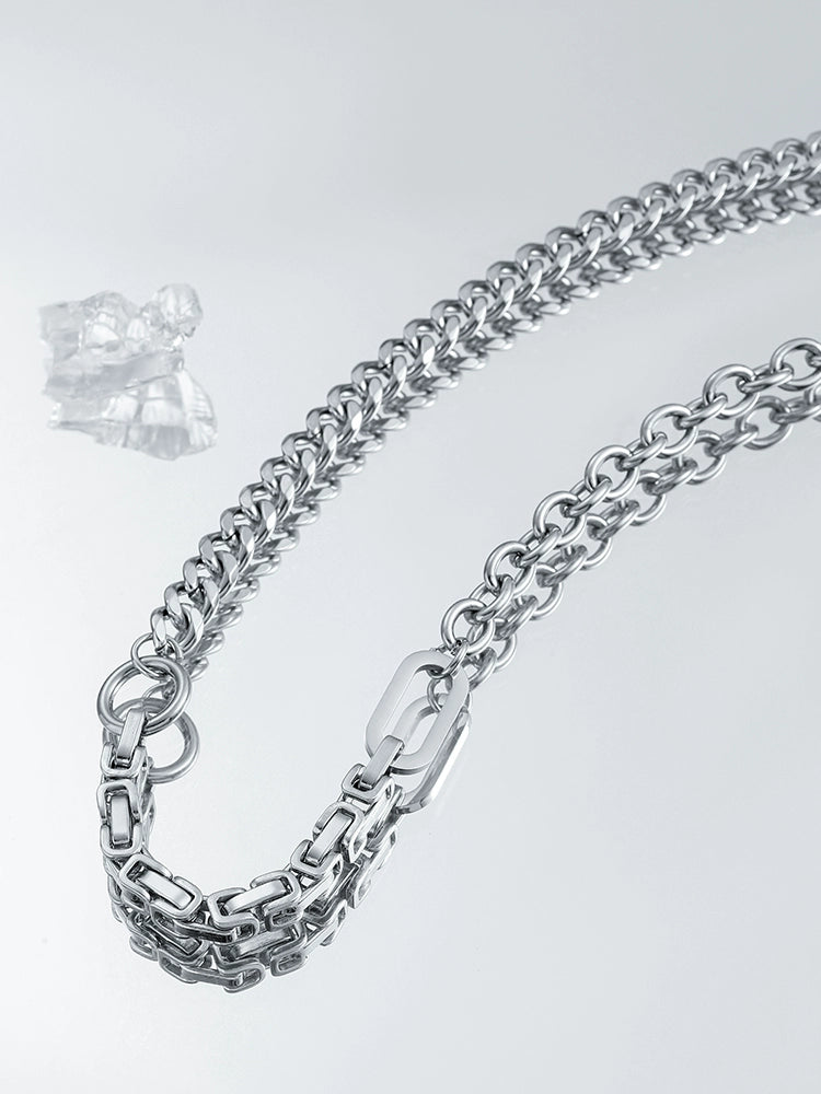 Niche titanium steel Cuban necklace men's trend hip-hop sweater chain men's fashion brand versatile high-end chain accessories