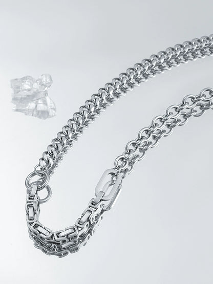 Niche titanium steel Cuban necklace men's trend hip-hop sweater chain men's fashion brand versatile high-end chain accessories