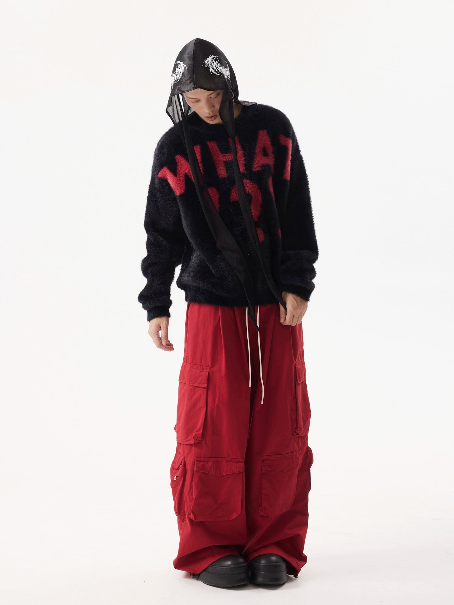 TJ10131 Multi-Pocket Wide-Leg Cargo Pants