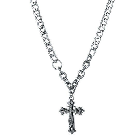VOYAGE cross sweater pendant hiphop necklace men's trendy men's boys' hip-hop women's high-end sweater chain