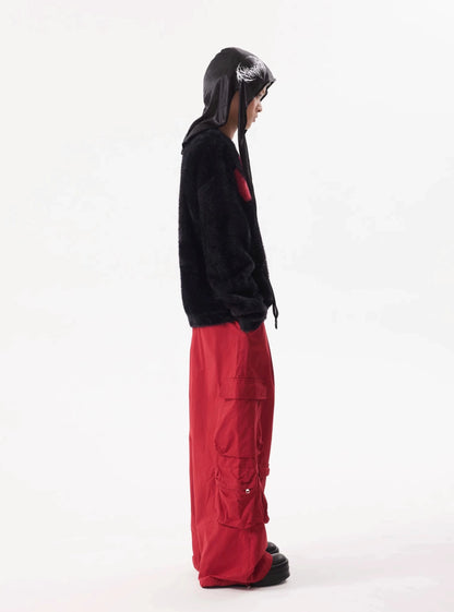 TJ10131 Multi-Pocket Wide-Leg Cargo Pants