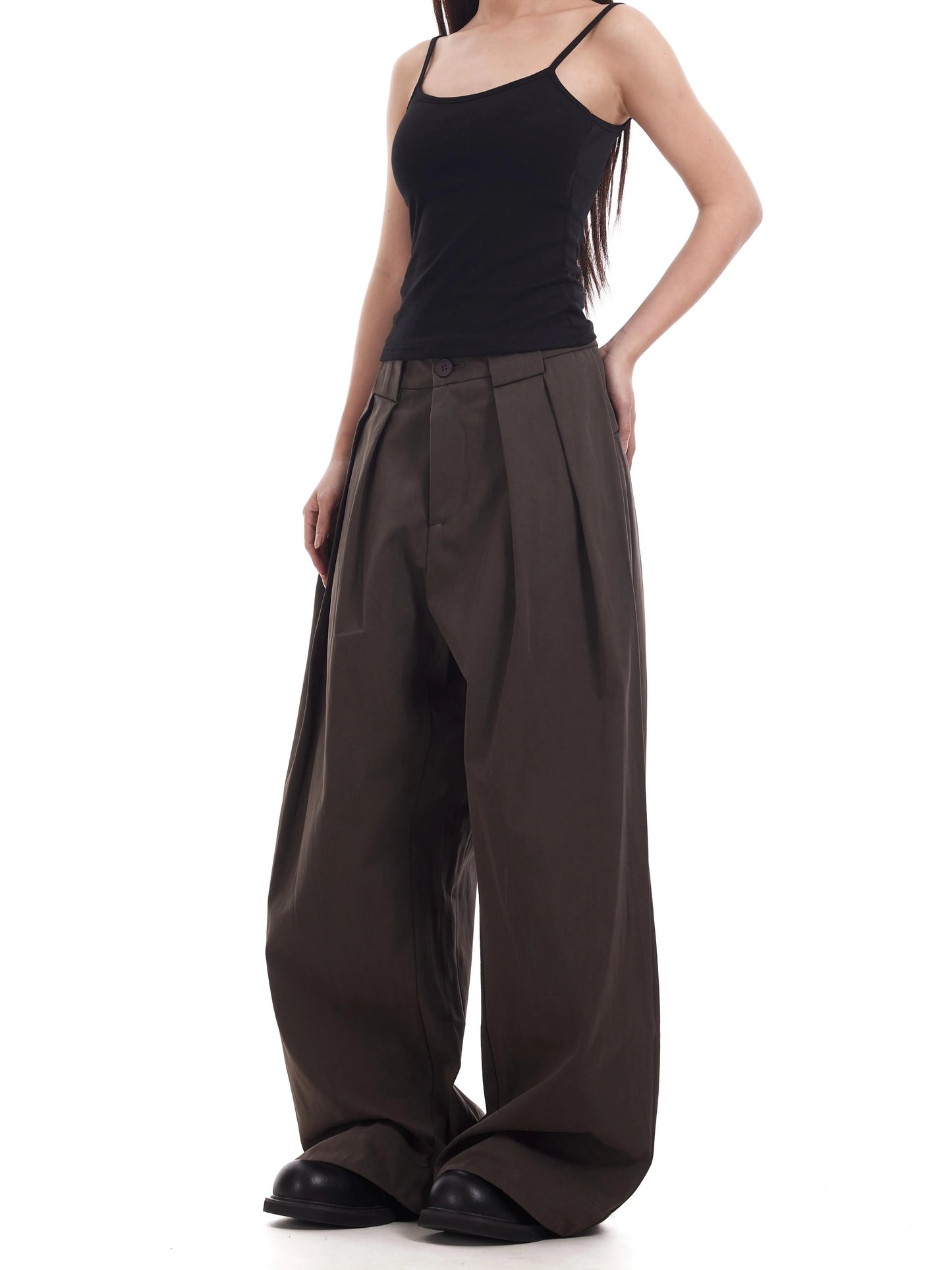 TJ10129 Looseleaf Double Pleated Scimitar Trousers