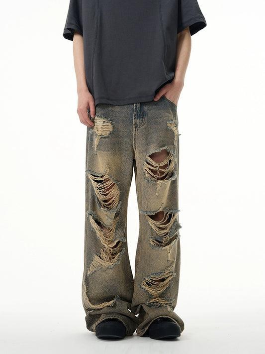 TJ10035 Baggy Jeans/ Retro Ripped Edge