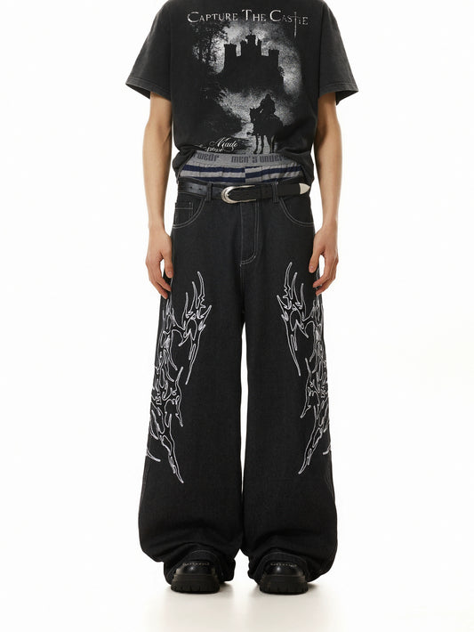 TJ10112 Baggy Frostburn Embroidered Trousers