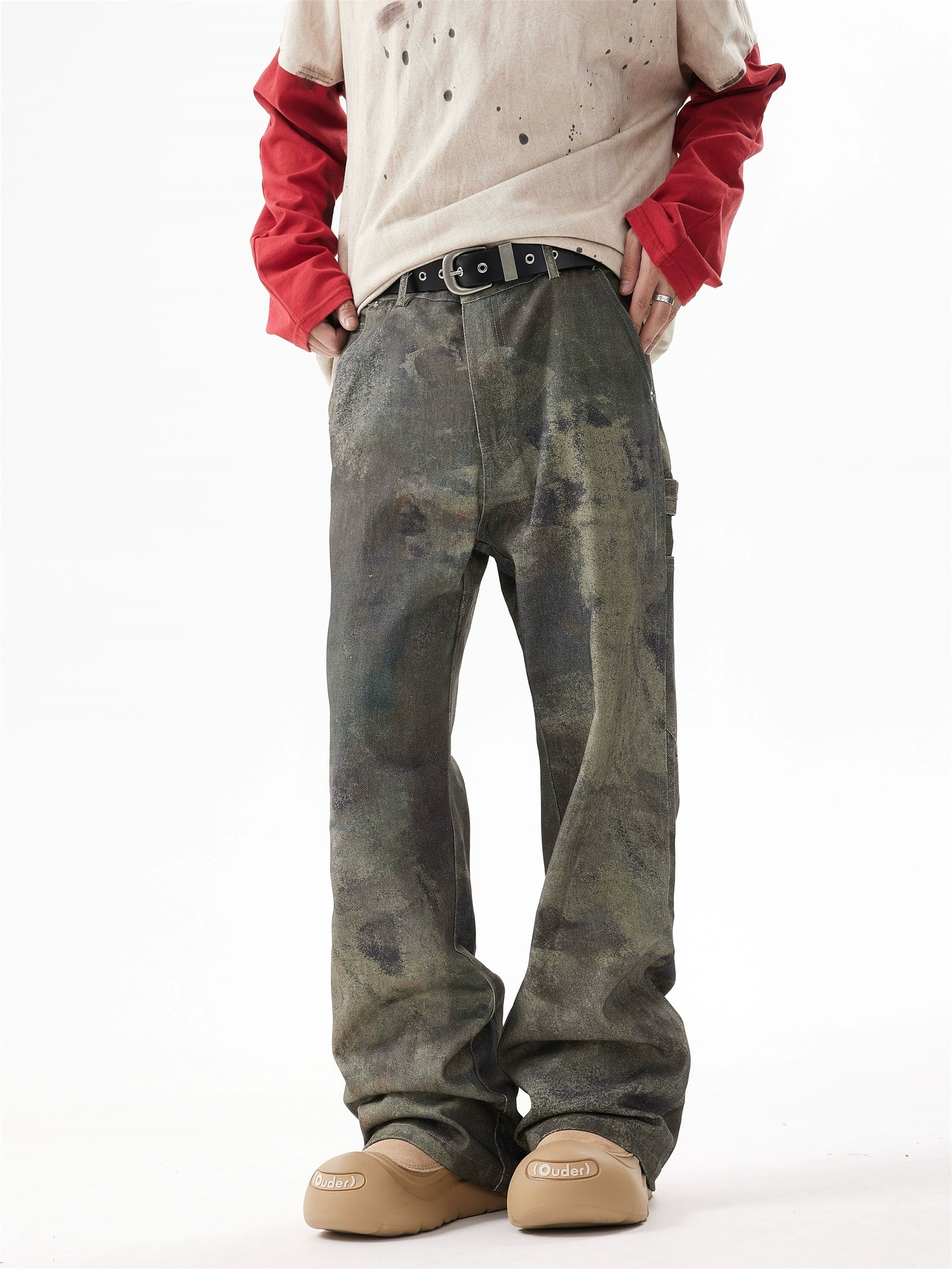 TJ10122 Faded Camouflage Bootcut Jeans