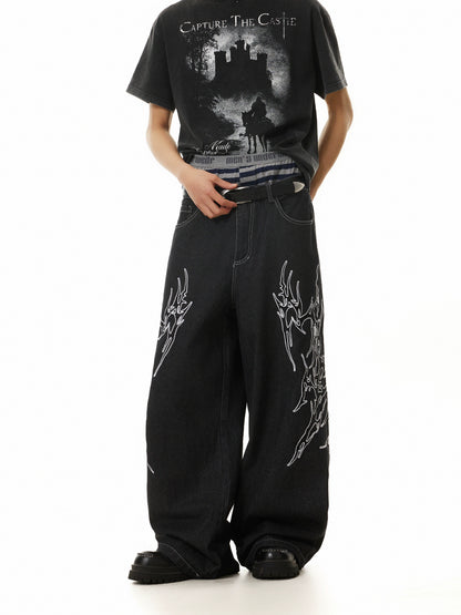 TJ10112 Baggy Frostburn Embroidered Trousers