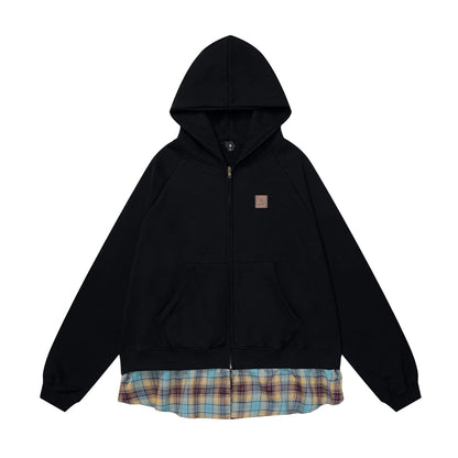 HS10006 Oversized Hoodie/ Plaid Fusion