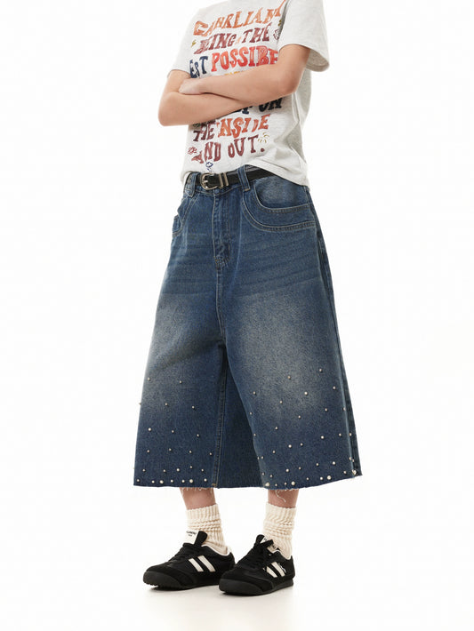 TJ10115 Baggy Washed blue Pearl Jorts