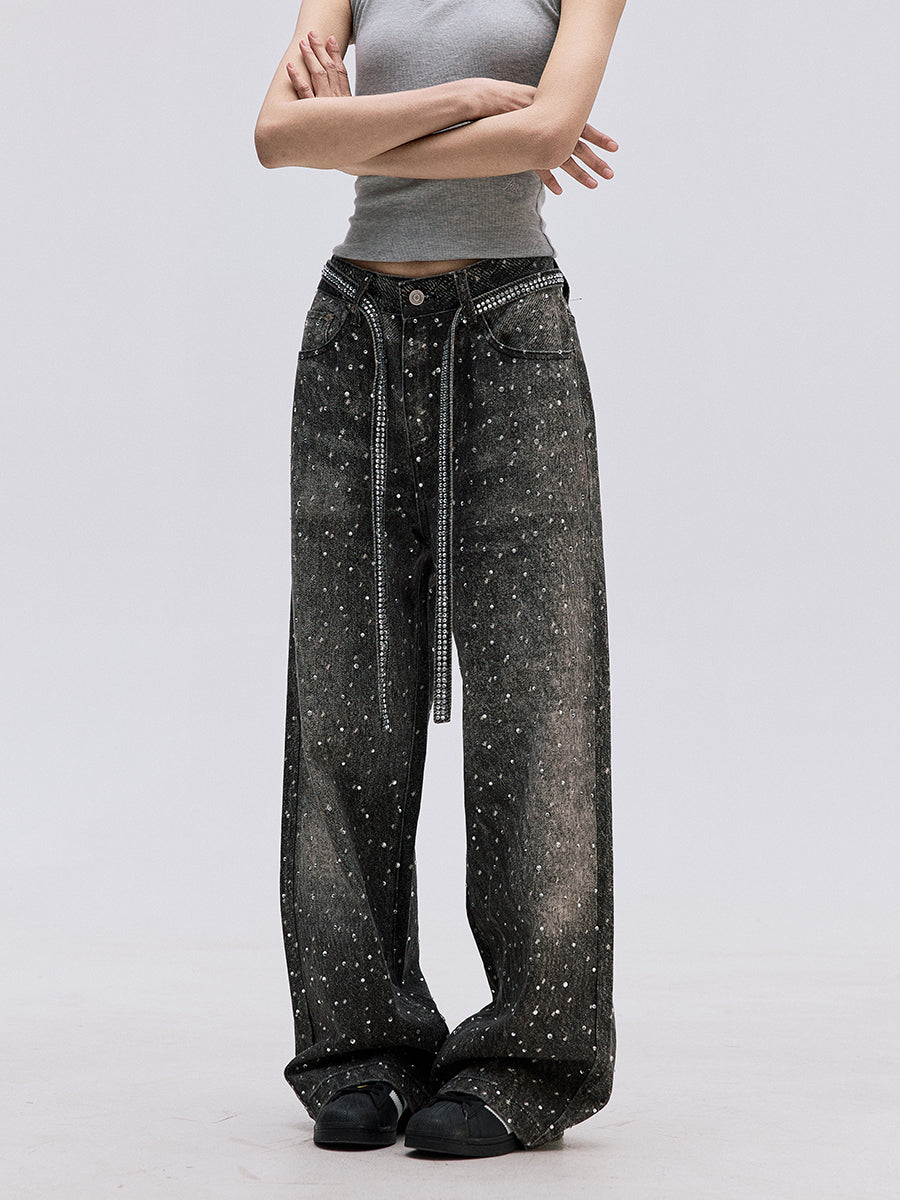 TJ10104 Baggy Starry Diamond Jeans