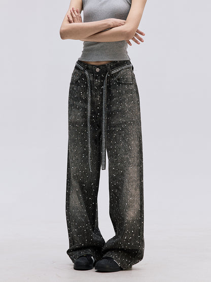 TJ10104 Baggy Starry Diamond Jeans