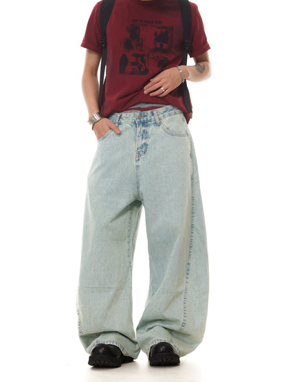 TJ10106 Baggy Icy Blue Washed Jeans