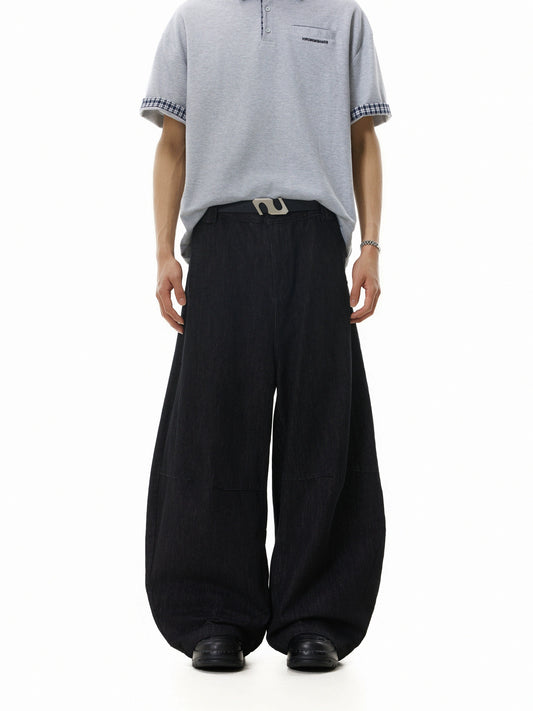 TJ10147 Baggy American Retro Pleated Jeans