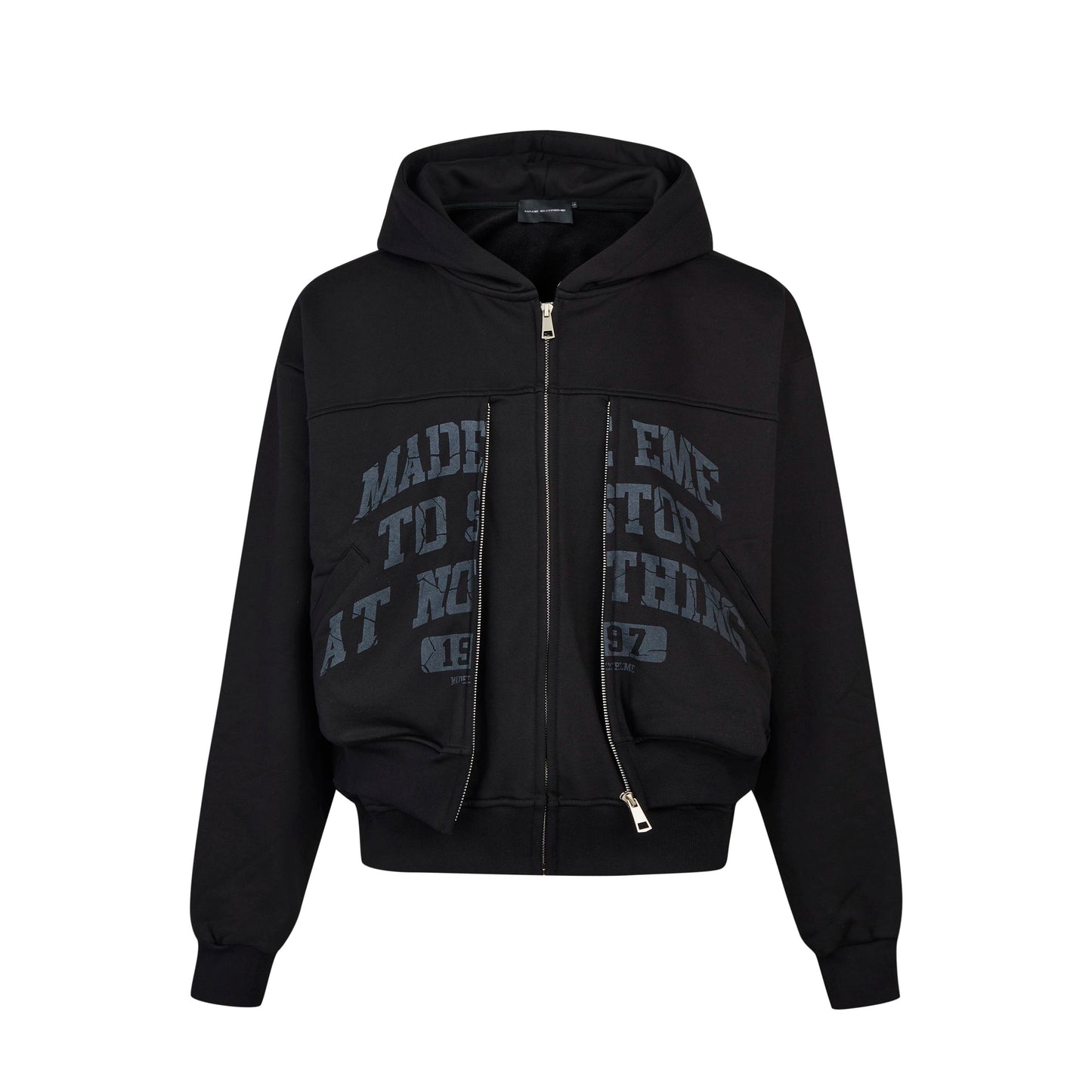 HS10036 Oversized hoodie/ college double zip