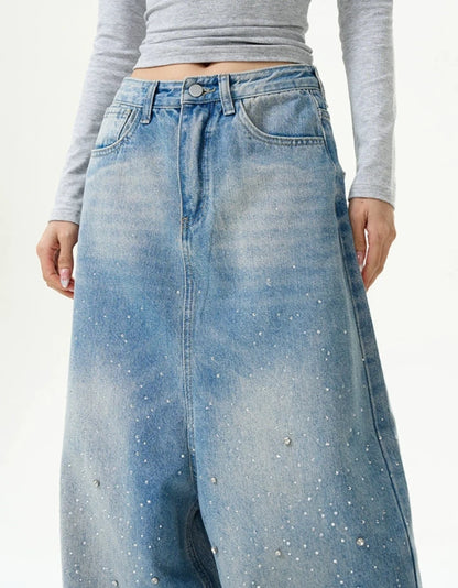 TJ10119 Diamond Wide-Leg Jeans
