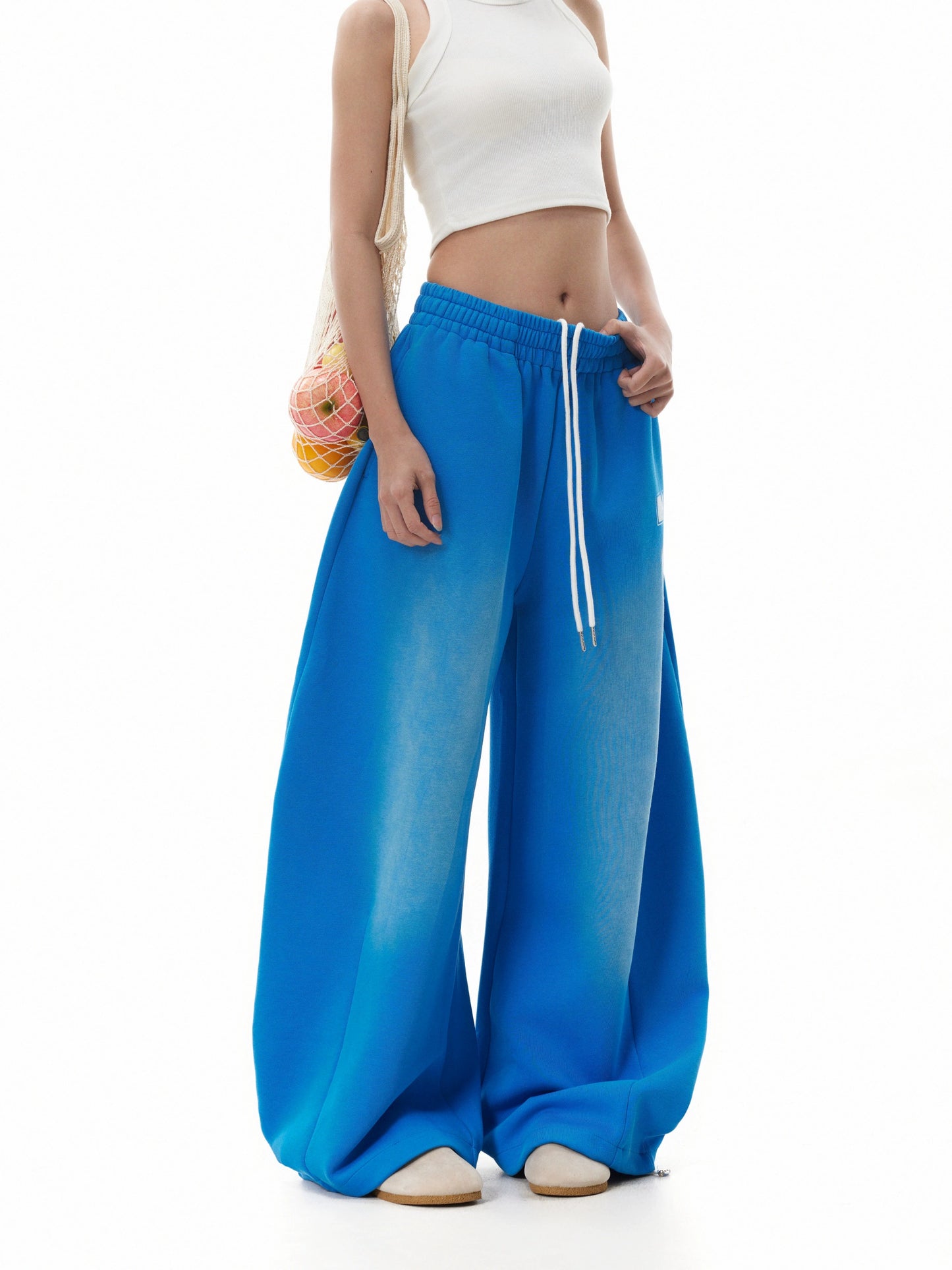 TJ10148 Baggy Gradient Blue Sweatpants