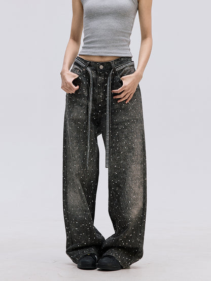 TJ10104 Baggy Starry Diamond Jeans