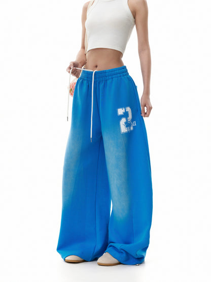 TJ10148 Baggy Gradient Blue Sweatpants