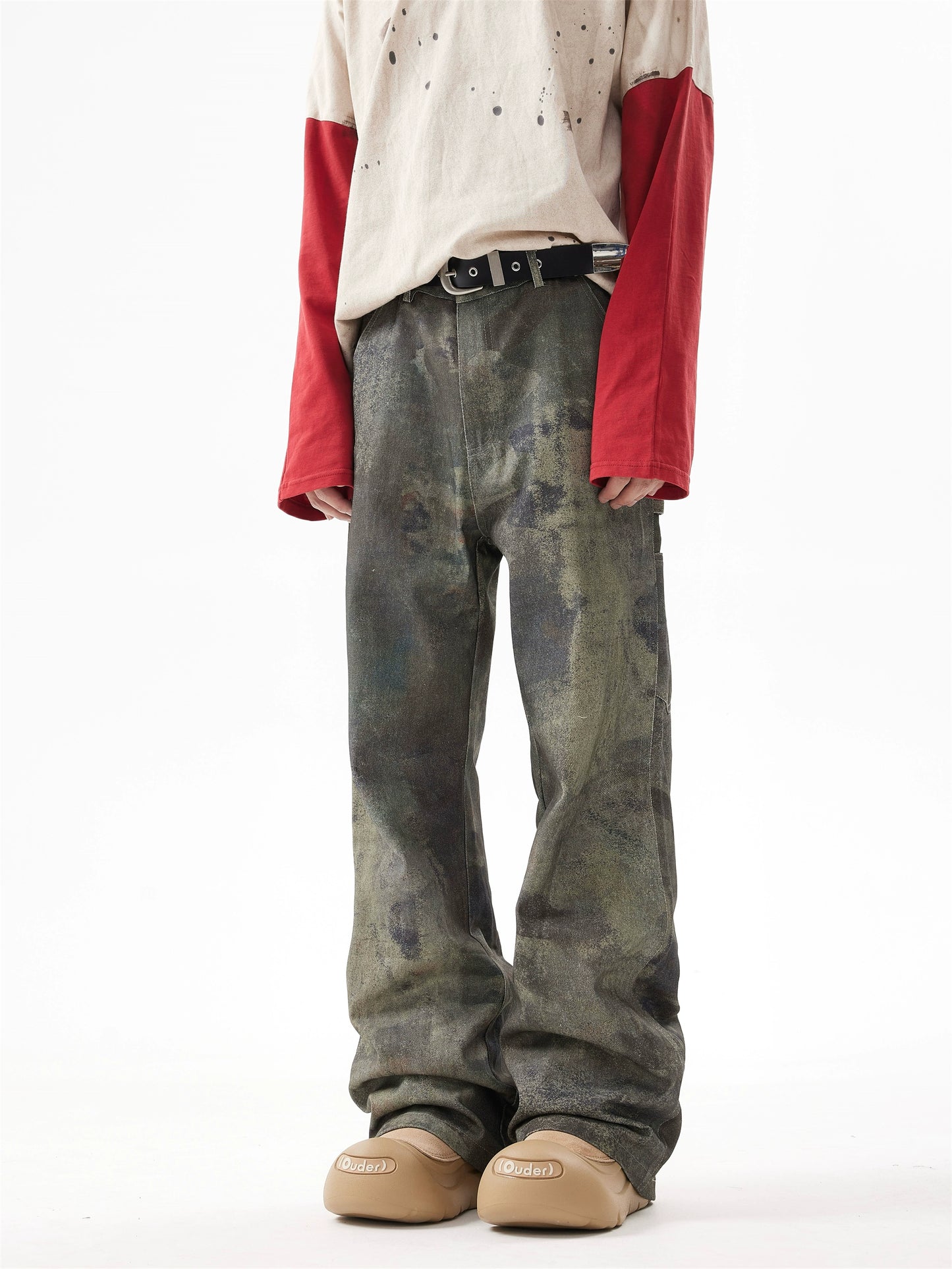 TJ10122 Faded Camouflage Bootcut Jeans