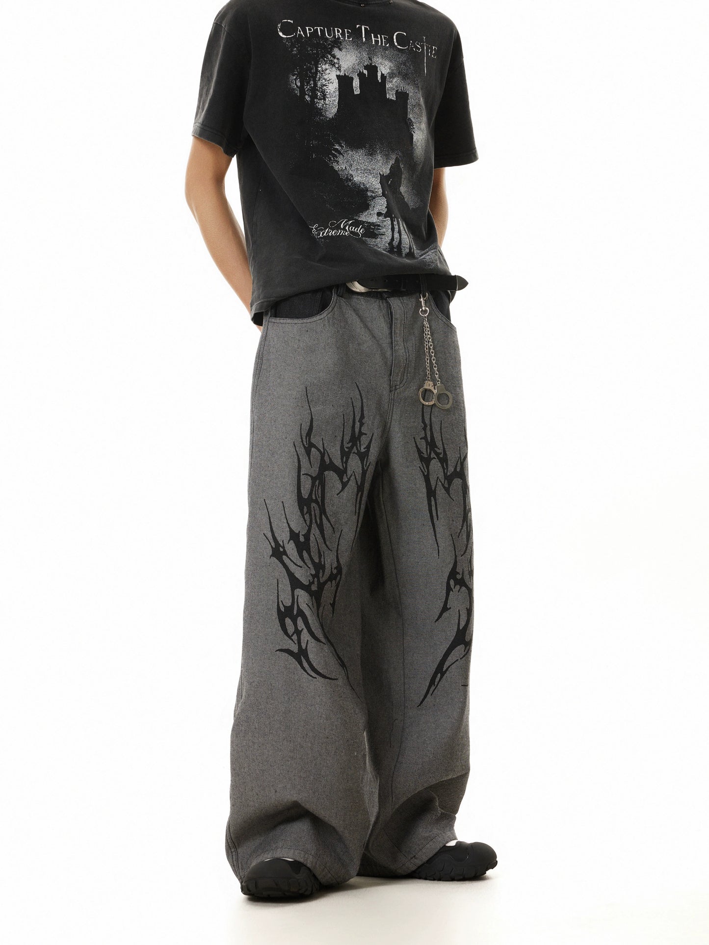 TJ10113 Baggy Grim Crest Trousers
