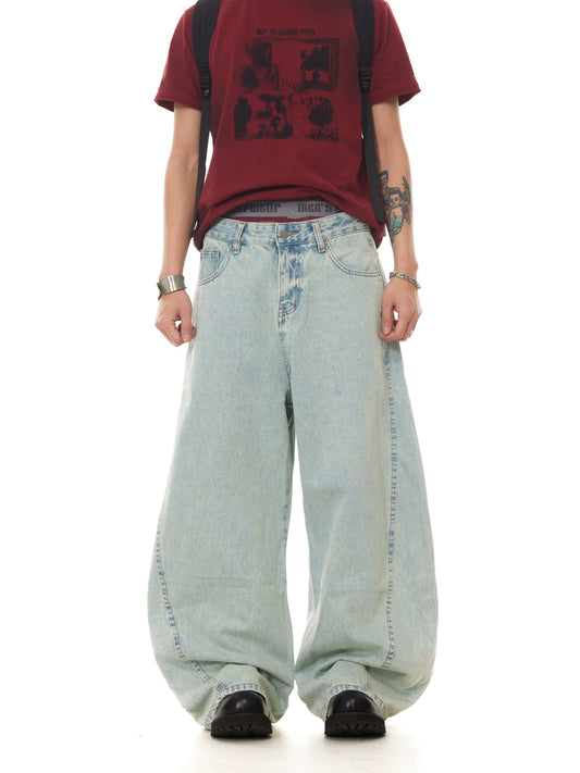 TJ10106 Baggy Icy Blue Washed Jeans